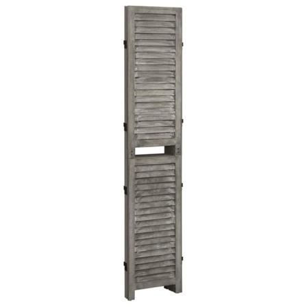 Vidaxl Rumsavdelare 3 Paneler Grå 106,5x166 Cm Massivt Trä Grå