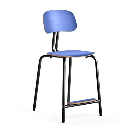 Classroom chair YNGVE, 4 legs, anthracite, midnight blue, H 610 mm