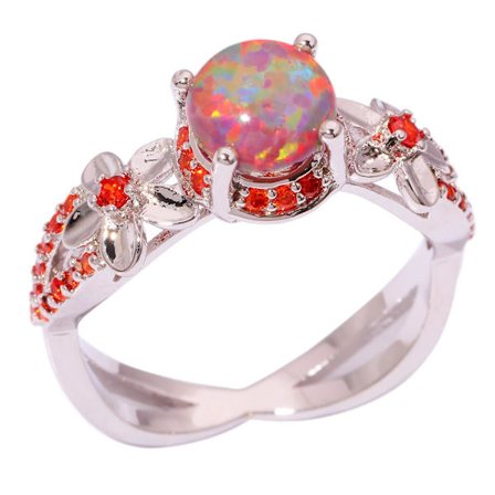 Silversmycken filled ring Orange Brand Opal