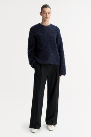 Soft Goat - Alpaca crewneck - Kashmirtröja dam - L - Navy