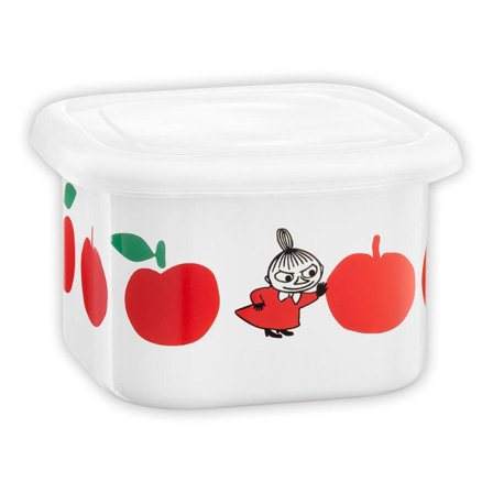 Mummi Emaljeboks m/lokk Epler Rød 6,7dl