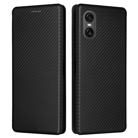 SKALO Sony Xperia 10 VI Carbon Fiber Pungetui - Sort