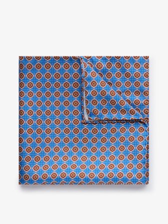 John Henric Men's Blaues Geometrisches Einstecktuch Size Onesize