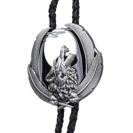 Ny Animal Eagle Wolf Skjorte Læderreb Bolo Tie Western Cowboy Bolo Tie A