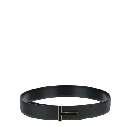 Tom Ford Grain Insert Buckle T Bælte Sort, Herre Bælter, Størrelse: 110 CM