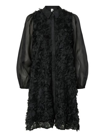 Yasrosso Ls Shirt Dress Black YAS