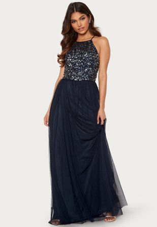 AngelEye-High Neck Sequin Maxi Dress-XL (UK16)