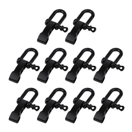 10 stk. Paracord Armbånd Sjakkelspenne, Buesjakkel Lås D Sjakkel Klips Justerbar for Overlevelsesutgave [DB]