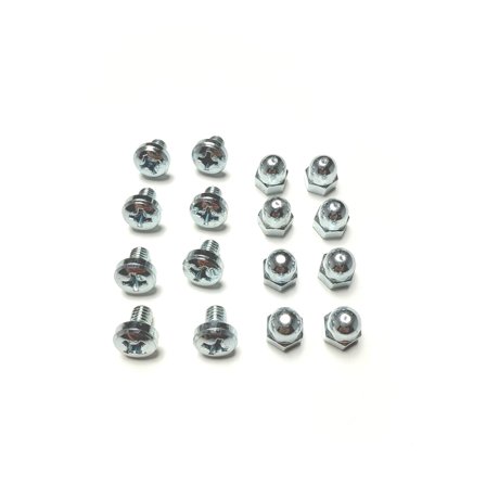 Set of screws for clothes lockers. 8 screws M6x8 + 8 dome nuts M6