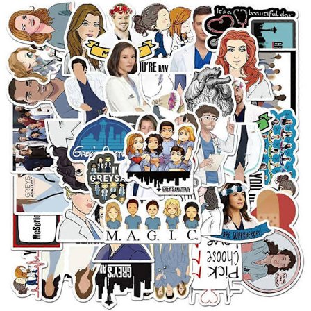 TV Grey's Anatomy-klistermärken för vattenflaskor, 50-pack Söt, Vattentät, Estetisk, Trendig Klistermärken för Tonåringar, Flickor Perfekt för 