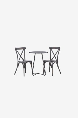 Venture Home - Spisegruppe Bacong med 2 stk spisestoler Tablas - Svart - Spisegrupper - Fra Homeroom