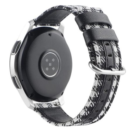 Nylon tyg läder klockarmband för Samsung Galaxy Watch 5 40mm/44mm /Watch 5 Pro 45mm, oval spänne