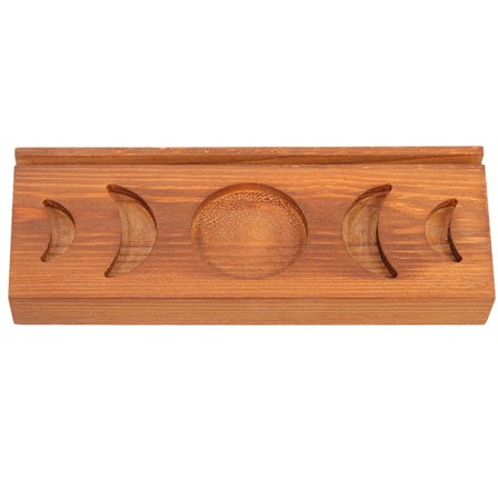 Kuun muotoinen tarot-teline, kuvien pidike, noita-ennustustyökalut, puinen kristalliorganisaattori, puinen näyttöteline