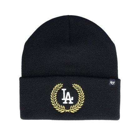 47 Brand - MLB Noir cuff Bonnet - Los Angeles Dodgers MLB Laurel Metallic Black Cuff @ Hatstore