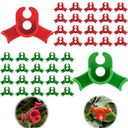 40 Pak Plantetræningsklemmer, Plastikklemmer, LST-Klemmer til Lavstress Plante Støtte, 90 Graders Vinkel (Cirkelform, Rød og Grøn)