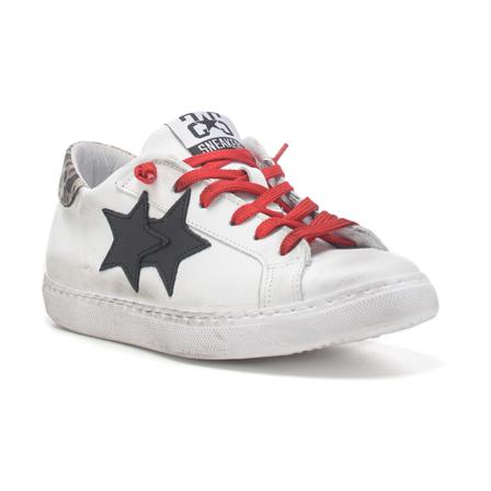 2Star low leopard sneakers vit, Dam, Dam, Storlek: 36 EU