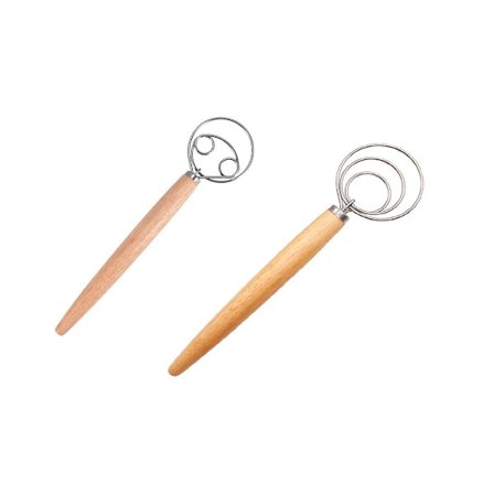 Taikinavatkain Ruostumattomasta Teräksestä Taikinavatkain Hollantilainen Tyyli Leivonta Taikina Käsikahva Puinen Kahva Keittiö