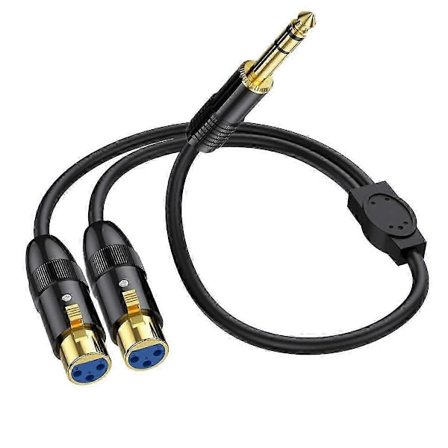 Dobbelt hun XLR til 1/4 tomme TRS Stereo Hanstik Y-Splitter Kabel 2-XLR Hun til Kvart Tomme Adaptere