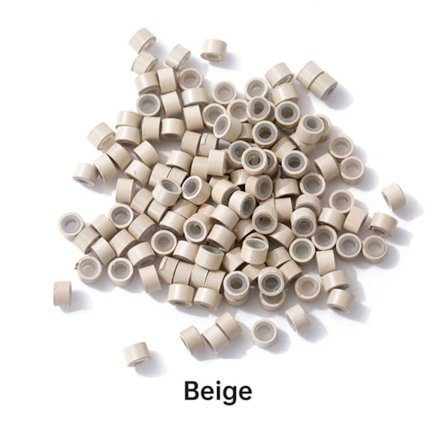 500 kpl Hiushelmiä Micro Links Sormukset BEIGE