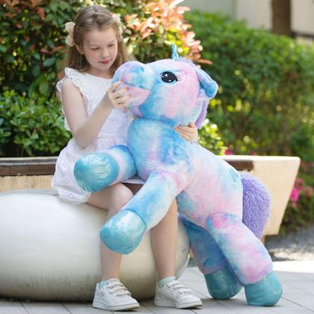 MorisMos Jätteenhörning Plyschlelu 32'' Söta Mjuk Enhörning Plyschlelu Rosa 43'' Regnbågslila Rainbow Purple rainbow purple 32"