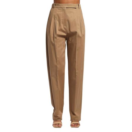 Semicouture High waist Bukser with double peces Brun, Dame Bukser