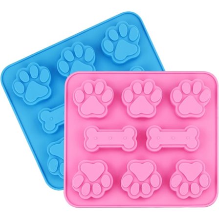 2 st silikonformar för choklad, FineGood livsmedelskvalitet hundtass & benformad silikon iskubbricka silikonbakformar för muffins hundgodis godis
