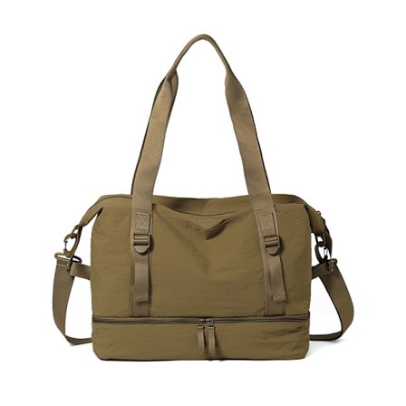 Sports Gymbag med 20-35L Stor Kapasitet, Sports Canvas Bag, Våt og Tørr Bruk (Jordnær Grønn)