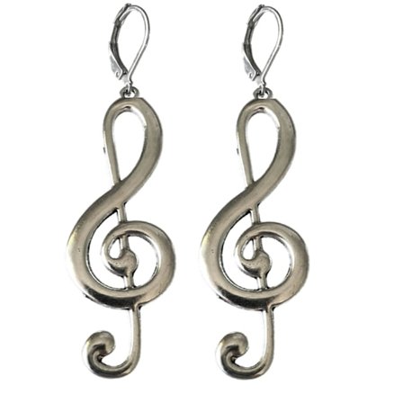 Earrings - G-clef - Note - Oversize - Brisure
