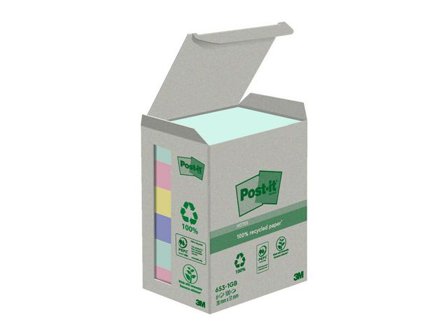 POST-IT Notes 100% recycled 38x51mm sorterade färger 6/fp - Lyreco - Kontorsmaterial - Notes och Post-It - Notes - Färgade