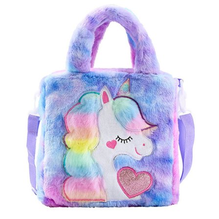 Søt Dyre Crossbody Skulderveske Plysj Broderi Reise Kosmetisk Oppbevaring Gave til Søstre Døtre