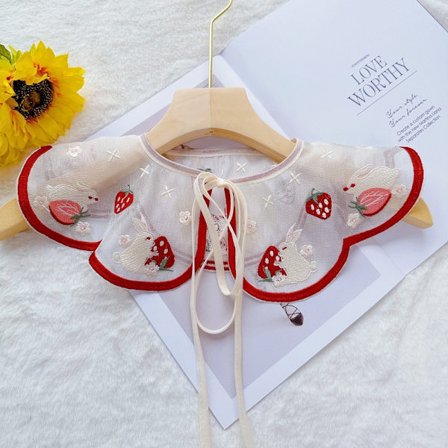 Lasten pitsipanta Rabbit Mansikka kaulus kukka