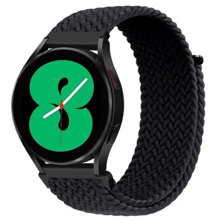 20 mm 22 mm rem för Samsung Galaxy Watch 4/5/6/ pro/ klassisk 45 mm 44 mm flätad Solo Loop armband correa HUAWEI watch GT 2e-3 band Black 20mm watch 