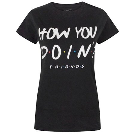 Friends Dam/Damer Hur Mår Du? T-Shirt XL Svart