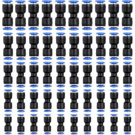 Pneumatisk Lige Connector, 50 stk Slange Hurtigkoblingsbeslag til OD 4mm 6mm 8mm 10mm 12mm (50 stk)