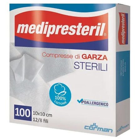 Medipresteril Compresse Di Garza Sterili 12/8 Fili 10x10cm 100