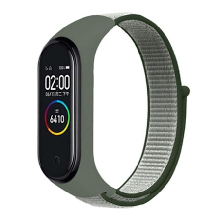 Nylonarmband Xiaomi Mi Band 5/6/7 Mörkgrön
