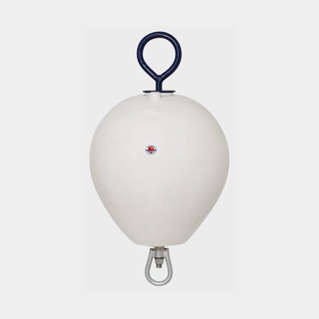 Fortøjningsbøje Polyform CCE3, oppustelig, Ø45 cm x 50 cm, kort tap (17.5 cm), hvid