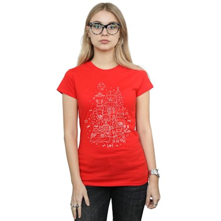 Star Wars Dam/Damer Jul Bomull T-shirt M Marinblå