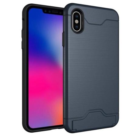 iPhone 9 Plus beskytter cover af hybridmateriale med børstet tekstur - Mørkeblå Blue