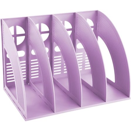 Vertikalt Skrivbordsarkivskåp, 4 Fack Tidskriftshållare Skrivbordsorganisatör Ställ, Dokumenthållare i Plast Kontorsförvaring, Filhållare för A4 