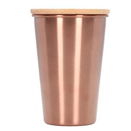 Ølkop i rustfrit stål 500ML med låg til husholdning, fest og udendørs drikke