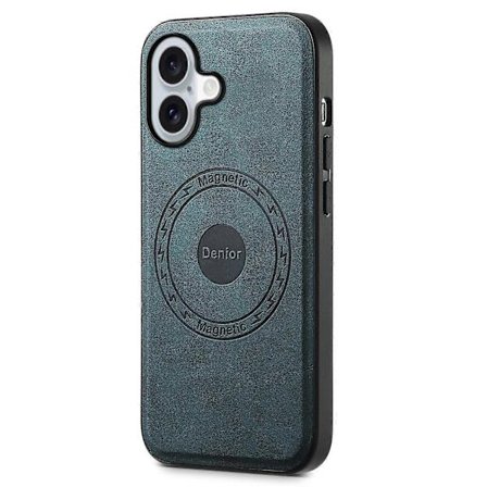 För iPhone 16 Skal Läder+PC+TPU Telefonfodral Kompatibelt med MagSafe Trådlös Laddning