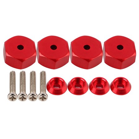 4 stk 5 mm til 12 mm kombinerhjulsnav Hex Adapter Tilbehør for WPL D12 1/10 RC Lastebiler Rød