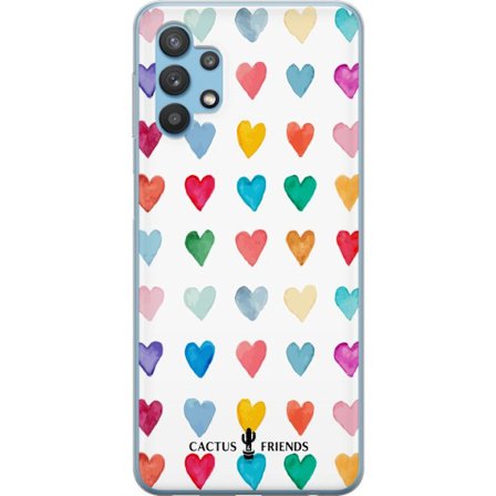 Yhteensopiva Puhelinkuori Samsung Samsung Galaxy A32 5G Cactus and Friends - Watercolor Love Grid