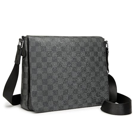 Leather Plaid Shoulder Crossbody Bag Unisex