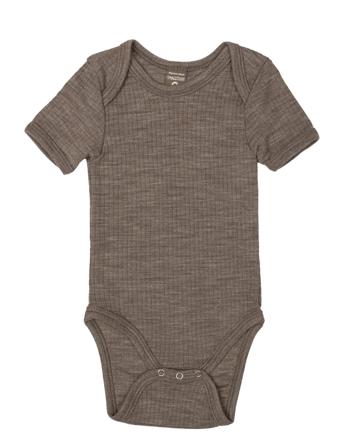 Body Ss, Nature Drop Needle, Merino Wool Bodies Short-sleeved Brun Smallstuff