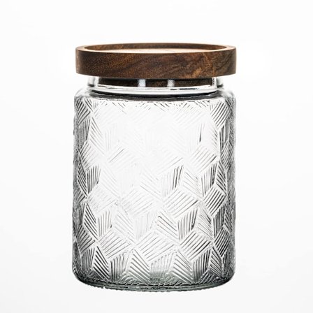 Glasburk med lock - 24oz glasförvaringsbehållare - Premium burkar med lufttäta lock för kaffe, ris, socker