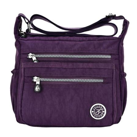 Dam Vattentät Nylon Axelväska Handväska Purple