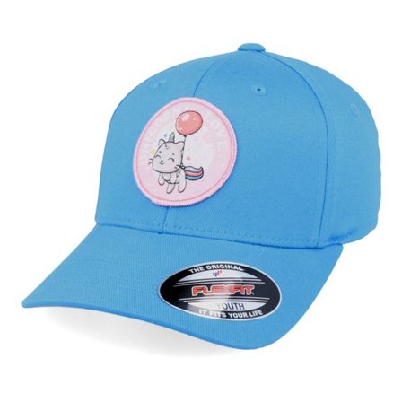Unicorns - Blå Keps - Kids Unicorn Cat Love Patch Ocean Blue Flexfit @ Hatstore