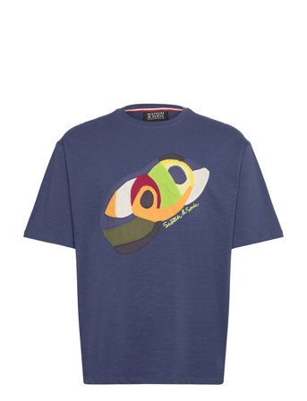 Scotch & Soda Loose Fit Applique T-Shirt - Navy - L